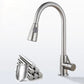Modern 1-Handle Faucet Stainless Steel Pull down Standard Kitchen Faucet Clearhalo 'Home Improvement' 'home_improvement' 'home_improvement_kitchen_faucets' 'Kitchen Faucets' 'Kitchen Remodel & Kitchen Fixtures' 'Kitchen Sinks & Faucet Components' 'kitchen_faucets' 6380955