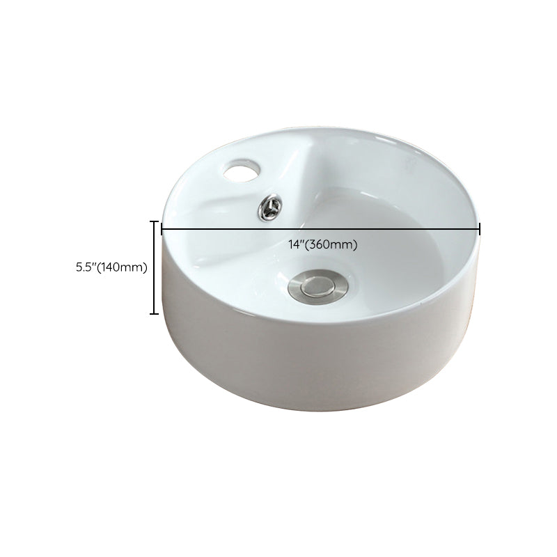 Modern Bathroom Sink Pop-Up Drain Porcelain Round Vessel Sink Clearhalo 'Bathroom Remodel & Bathroom Fixtures' 'Bathroom Sinks & Faucet Components' 'Bathroom Sinks' 'bathroom_sink' 'Home Improvement' 'home_improvement' 'home_improvement_bathroom_sink' 6380987