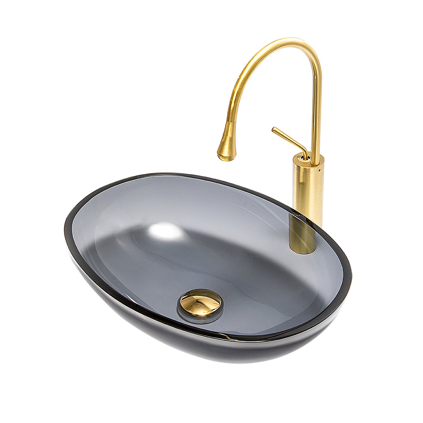 Modern Vessel Sink Oval Glass with Pop-Up Drain and Faucet Vessel Bathroom Sink Clearhalo 'Bathroom Remodel & Bathroom Fixtures' 'Bathroom Sinks & Faucet Components' 'Bathroom Sinks' 'bathroom_sink' 'Home Improvement' 'home_improvement' 'home_improvement_bathroom_sink' 6381000