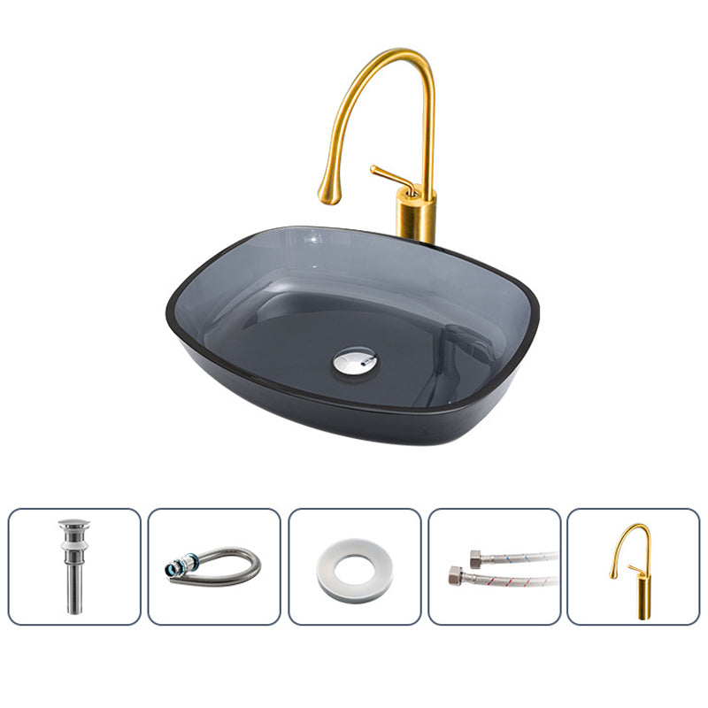 Modern Vessel Sink Oval Glass with Pop-Up Drain and Faucet Vessel Bathroom Sink 21"L x 16"W x 4"H Grey Sink with Faucet Clearhalo 'Bathroom Remodel & Bathroom Fixtures' 'Bathroom Sinks & Faucet Components' 'Bathroom Sinks' 'bathroom_sink' 'Home Improvement' 'home_improvement' 'home_improvement_bathroom_sink' 6381007