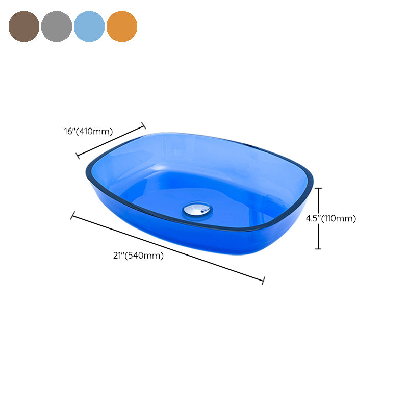 Modern Vessel Sink Oval Glass with Pop-Up Drain and Faucet Vessel Bathroom Sink Clearhalo 'Bathroom Remodel & Bathroom Fixtures' 'Bathroom Sinks & Faucet Components' 'Bathroom Sinks' 'bathroom_sink' 'Home Improvement' 'home_improvement' 'home_improvement_bathroom_sink' 6381019