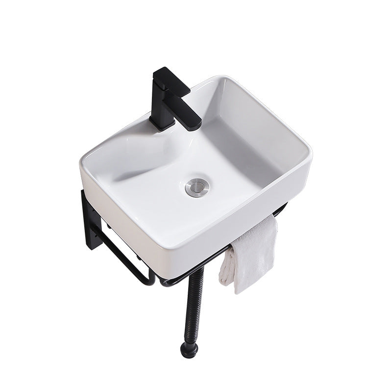 Modern Wall Mount Bathroom Sink Porcelain with Pop-Up Drain and Faucet Vessel Sink Clearhalo 'Bathroom Remodel & Bathroom Fixtures' 'Bathroom Sinks & Faucet Components' 'Bathroom Sinks' 'bathroom_sink' 'Home Improvement' 'home_improvement' 'home_improvement_bathroom_sink' 6381031