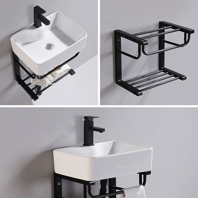 Modern Wall Mount Bathroom Sink Porcelain with Pop-Up Drain and Faucet Vessel Sink Clearhalo 'Bathroom Remodel & Bathroom Fixtures' 'Bathroom Sinks & Faucet Components' 'Bathroom Sinks' 'bathroom_sink' 'Home Improvement' 'home_improvement' 'home_improvement_bathroom_sink' 6381036