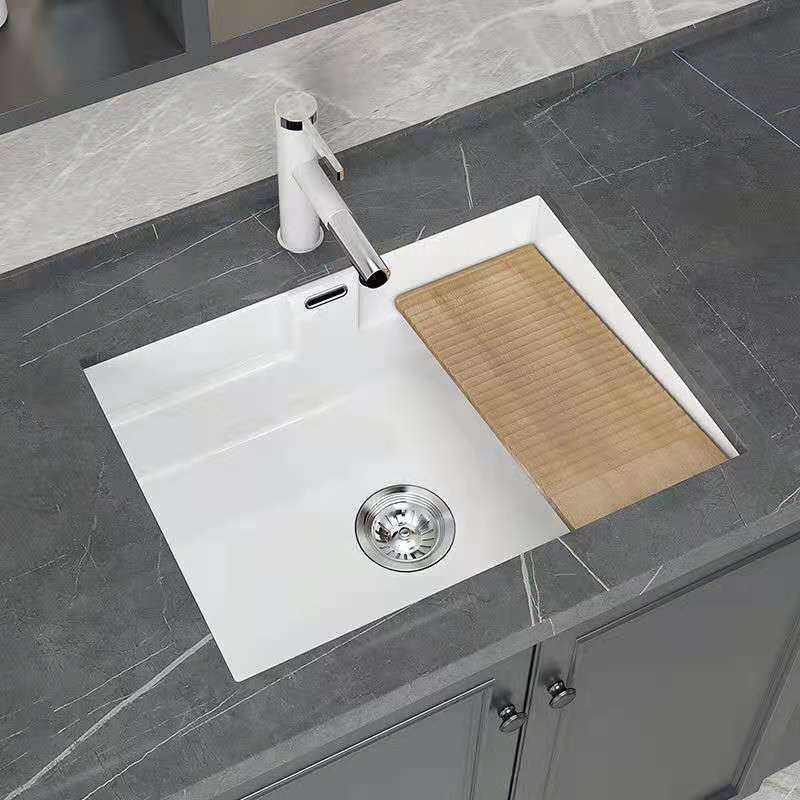 Modern Undermount Vanity Sink Rectangular Porcelain with Overflow and Faucet Vessel Clearhalo 'Bathroom Remodel & Bathroom Fixtures' 'Bathroom Sinks & Faucet Components' 'Bathroom Sinks' 'bathroom_sink' 'Home Improvement' 'home_improvement' 'home_improvement_bathroom_sink' 6381043