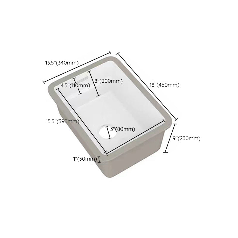 Modern Undermount Vanity Sink Rectangular Porcelain with Overflow and Faucet Vessel Clearhalo 'Bathroom Remodel & Bathroom Fixtures' 'Bathroom Sinks & Faucet Components' 'Bathroom Sinks' 'bathroom_sink' 'Home Improvement' 'home_improvement' 'home_improvement_bathroom_sink' 6381065