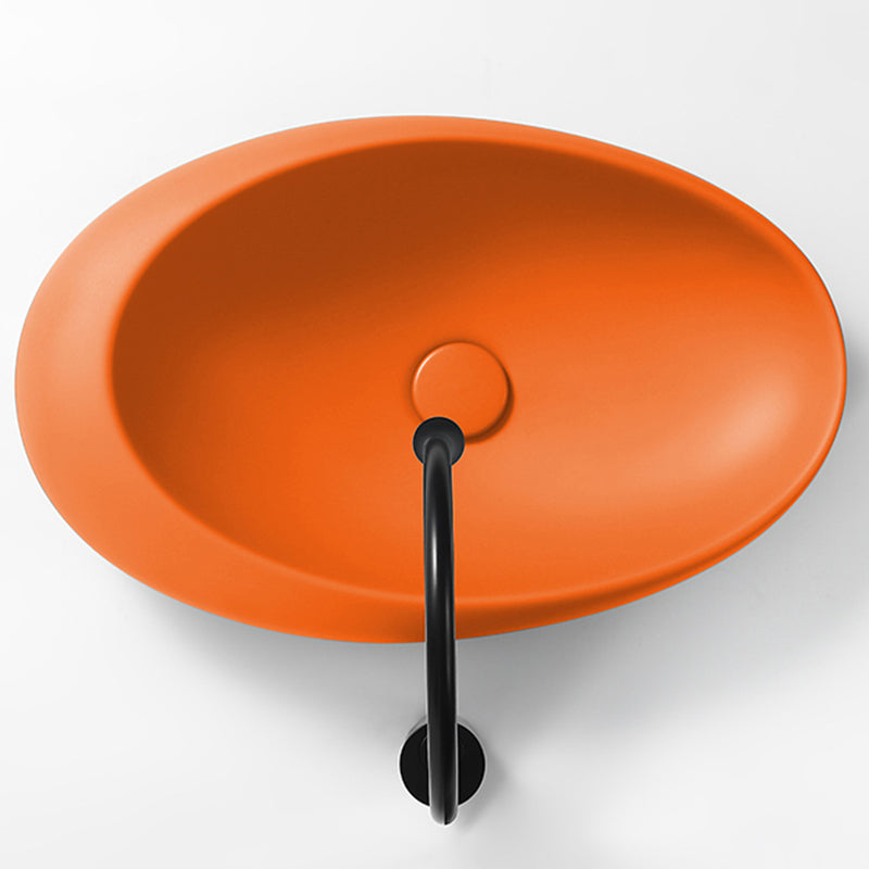 Modern Vessel Bathroom Sink Oval Porcelain with Pop-Up Drain Wash Stand Clearhalo 'Bathroom Remodel & Bathroom Fixtures' 'Bathroom Sinks & Faucet Components' 'Bathroom Sinks' 'bathroom_sink' 'Home Improvement' 'home_improvement' 'home_improvement_bathroom_sink' 6381110