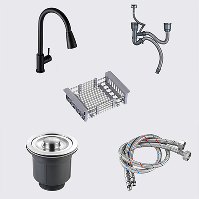 Modern Style Kitchen Sink Stainless Steel Rectangle 2 Holes Kitchen Sink Clearhalo 'Home Improvement' 'home_improvement' 'home_improvement_kitchen_sinks' 'Kitchen Remodel & Kitchen Fixtures' 'Kitchen Sinks & Faucet Components' 'Kitchen Sinks' 'kitchen_sinks' 6381134