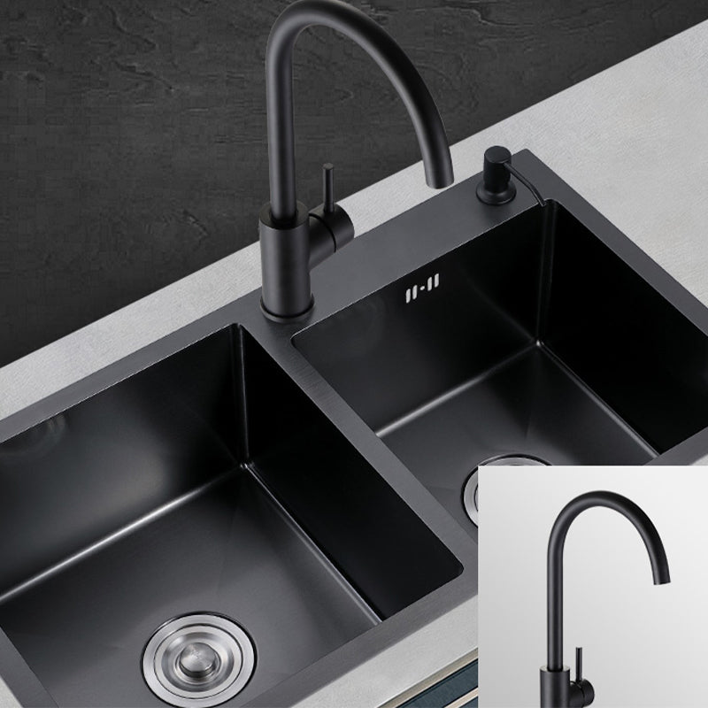 Modern Style Kitchen Sink Stainless Steel Rectangle 2 Holes Kitchen Sink Clearhalo 'Home Improvement' 'home_improvement' 'home_improvement_kitchen_sinks' 'Kitchen Remodel & Kitchen Fixtures' 'Kitchen Sinks & Faucet Components' 'Kitchen Sinks' 'kitchen_sinks' 6381137