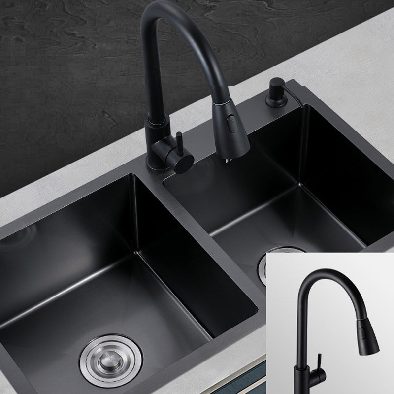 Modern Style Kitchen Sink Stainless Steel Rectangle 2 Holes Kitchen Sink Clearhalo 'Home Improvement' 'home_improvement' 'home_improvement_kitchen_sinks' 'Kitchen Remodel & Kitchen Fixtures' 'Kitchen Sinks & Faucet Components' 'Kitchen Sinks' 'kitchen_sinks' 6381138