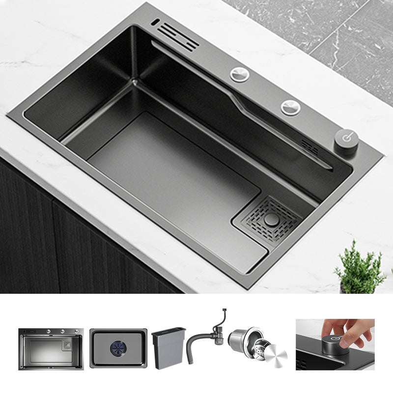 Contemporary Style Kitchen Sink Set Stainless Steel Corrosion Resistant Kitchen Sink Set Sink Only None Clearhalo 'Home Improvement' 'home_improvement' 'home_improvement_kitchen_sinks' 'Kitchen Remodel & Kitchen Fixtures' 'Kitchen Sinks & Faucet Components' 'Kitchen Sinks' 'kitchen_sinks' 6381156