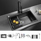 Modern Kitchen Sink Stainless Steel with Grid and Strainer Top-Mount Workstation Ledge Sink with Faucet Pull Out Faucet Clearhalo 'Home Improvement' 'home_improvement' 'home_improvement_kitchen_sinks' 'Kitchen Remodel & Kitchen Fixtures' 'Kitchen Sinks & Faucet Components' 'Kitchen Sinks' 'kitchen_sinks' 6381203