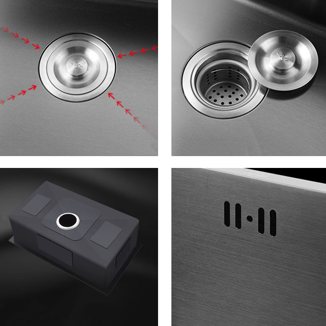 Modern Kitchen Sink Stainless Steel with Grid and Strainer Top-Mount Workstation Ledge Clearhalo 'Home Improvement' 'home_improvement' 'home_improvement_kitchen_sinks' 'Kitchen Remodel & Kitchen Fixtures' 'Kitchen Sinks & Faucet Components' 'Kitchen Sinks' 'kitchen_sinks' 6381215