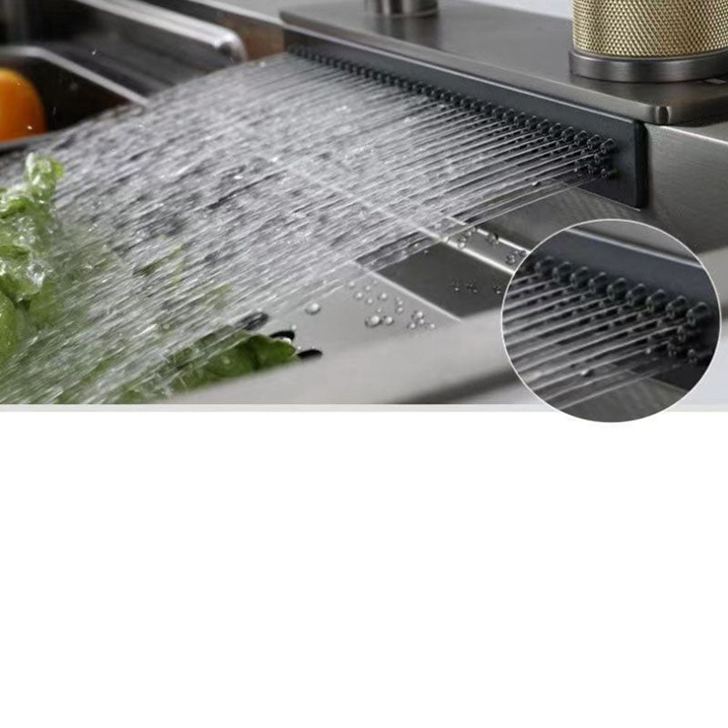 Modern Kitchen Sink Stainless Steel with Accessories and Faucet Bar Prep Sink Clearhalo 'Home Improvement' 'home_improvement' 'home_improvement_kitchen_sinks' 'Kitchen Remodel & Kitchen Fixtures' 'Kitchen Sinks & Faucet Components' 'Kitchen Sinks' 'kitchen_sinks' 6381236