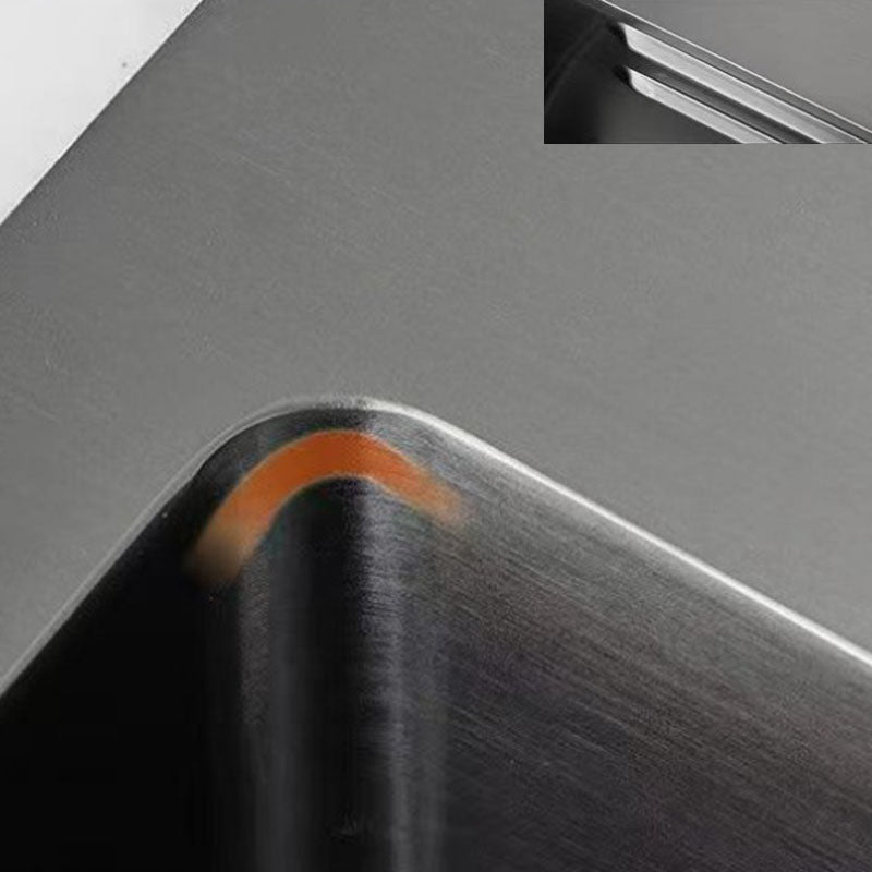 Modern Kitchen Sink Stainless Steel with Accessories and Faucet Bar Prep Sink Clearhalo 'Home Improvement' 'home_improvement' 'home_improvement_kitchen_sinks' 'Kitchen Remodel & Kitchen Fixtures' 'Kitchen Sinks & Faucet Components' 'Kitchen Sinks' 'kitchen_sinks' 6381244