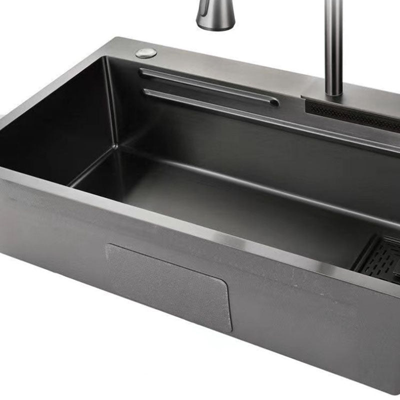 Modern Kitchen Sink Stainless Steel with Accessories and Faucet Bar Prep Sink Clearhalo 'Home Improvement' 'home_improvement' 'home_improvement_kitchen_sinks' 'Kitchen Remodel & Kitchen Fixtures' 'Kitchen Sinks & Faucet Components' 'Kitchen Sinks' 'kitchen_sinks' 6381247