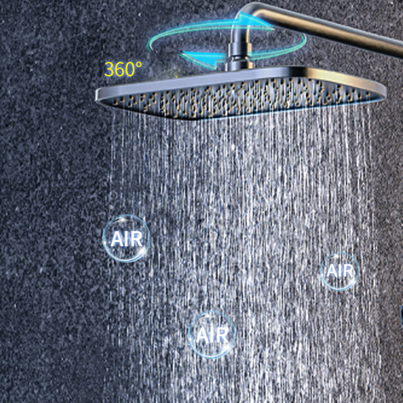 Brass Wall Mounted Shower Combo Rain Shower Set with Slide Bar Included Clearhalo 'Bathroom Remodel & Bathroom Fixtures' 'Home Improvement' 'home_improvement' 'home_improvement_shower_faucets' 'Shower Faucets & Systems' 'shower_faucets' 'Showers & Bathtubs Plumbing' 'Showers & Bathtubs' 6381266