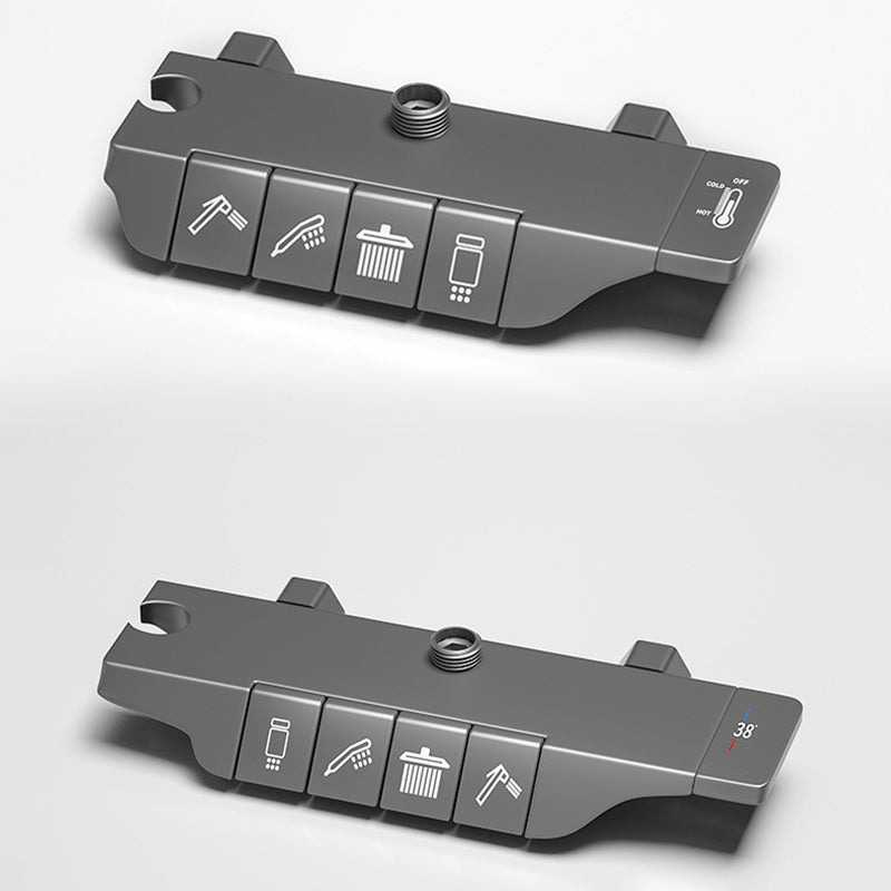 Modern Shower System Wall Mounted Spot Resist Rectangle Shower System with Hand Shower Clearhalo 'Bathroom Remodel & Bathroom Fixtures' 'Home Improvement' 'home_improvement' 'home_improvement_shower_faucets' 'Shower Faucets & Systems' 'shower_faucets' 'Showers & Bathtubs Plumbing' 'Showers & Bathtubs' 6381293