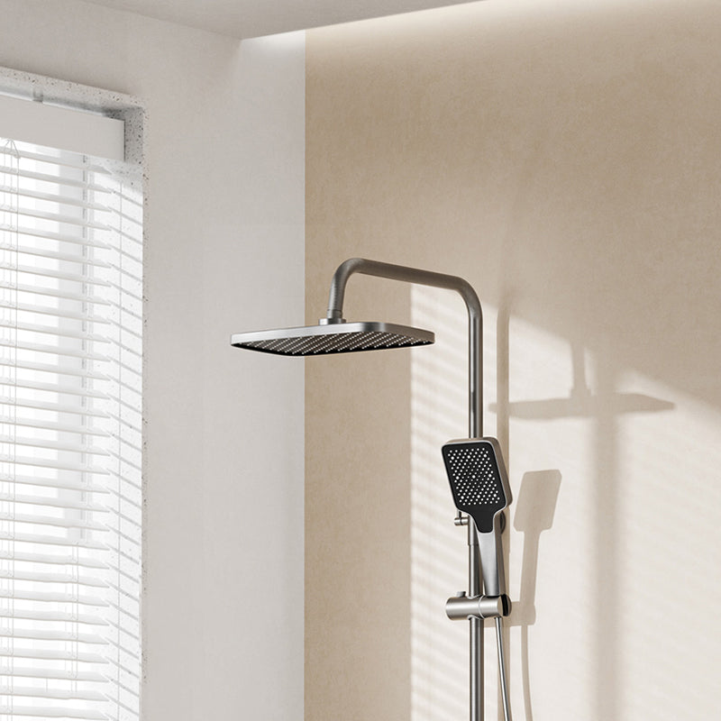 Modern Shower System Rectangle Handle Knob Wall Mounted Copper Shower System Clearhalo 'Bathroom Remodel & Bathroom Fixtures' 'Home Improvement' 'home_improvement' 'home_improvement_shower_faucets' 'Shower Faucets & Systems' 'shower_faucets' 'Showers & Bathtubs Plumbing' 'Showers & Bathtubs' 6381311