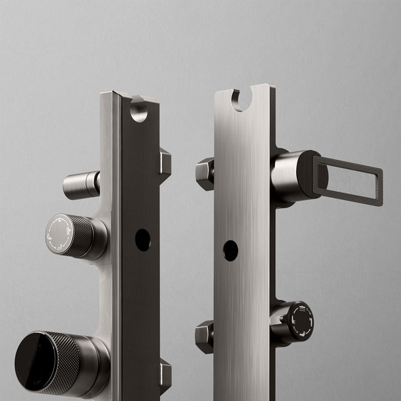 Modern Shower System Rectangle Handle Knob Wall Mounted Copper Shower System Clearhalo 'Bathroom Remodel & Bathroom Fixtures' 'Home Improvement' 'home_improvement' 'home_improvement_shower_faucets' 'Shower Faucets & Systems' 'shower_faucets' 'Showers & Bathtubs Plumbing' 'Showers & Bathtubs' 6381320