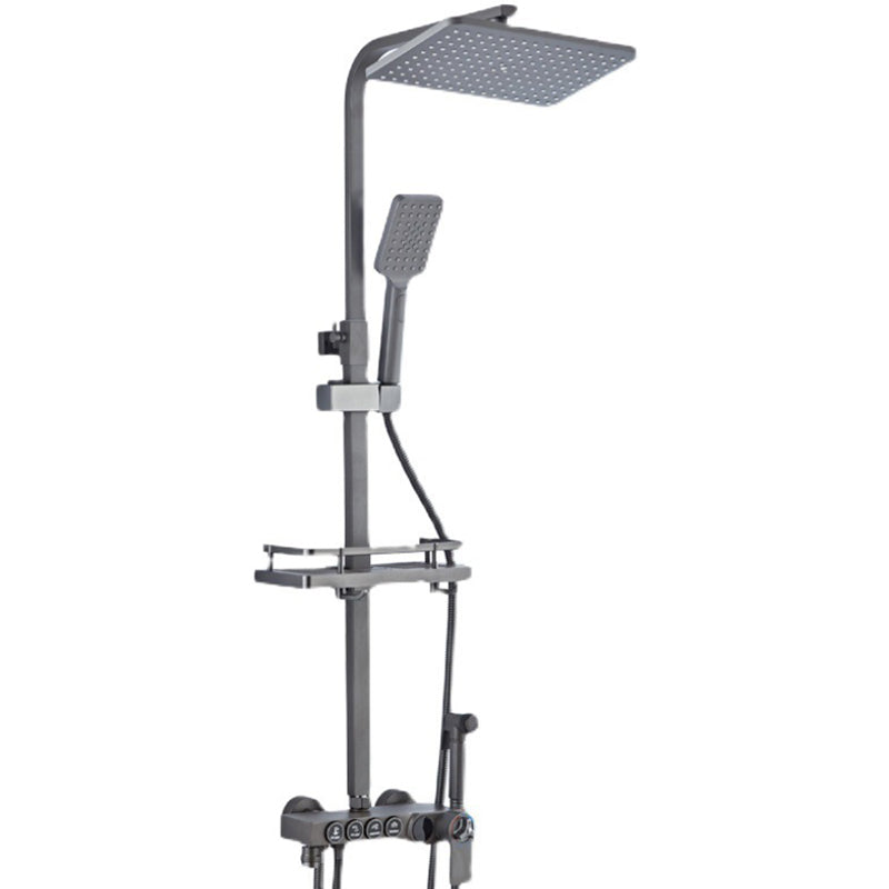 Contemporary Shower System Handheld Shower Head Slide Bar Wall Mounted Shower Set Clearhalo 'Bathroom Remodel & Bathroom Fixtures' 'Home Improvement' 'home_improvement' 'home_improvement_shower_faucets' 'Shower Faucets & Systems' 'shower_faucets' 'Showers & Bathtubs Plumbing' 'Showers & Bathtubs' 6381339