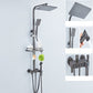 Contemporary Shower System Handheld Shower Head Slide Bar Wall Mounted Shower Set Silver 4 Thermostatic Clearhalo 'Bathroom Remodel & Bathroom Fixtures' 'Home Improvement' 'home_improvement' 'home_improvement_shower_faucets' 'Shower Faucets & Systems' 'shower_faucets' 'Showers & Bathtubs Plumbing' 'Showers & Bathtubs' 6381344