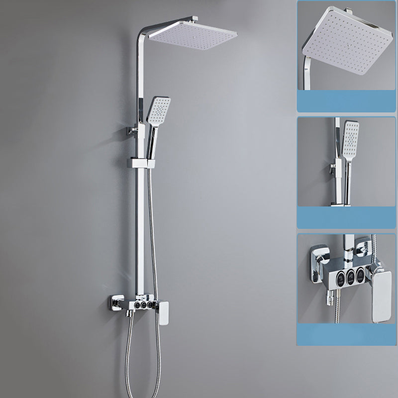 Contemporary Shower System Handheld Shower Head Slide Bar Wall Mounted Shower Set Gun Grey 3 Currency Clearhalo 'Bathroom Remodel & Bathroom Fixtures' 'Home Improvement' 'home_improvement' 'home_improvement_shower_faucets' 'Shower Faucets & Systems' 'shower_faucets' 'Showers & Bathtubs Plumbing' 'Showers & Bathtubs' 6381349