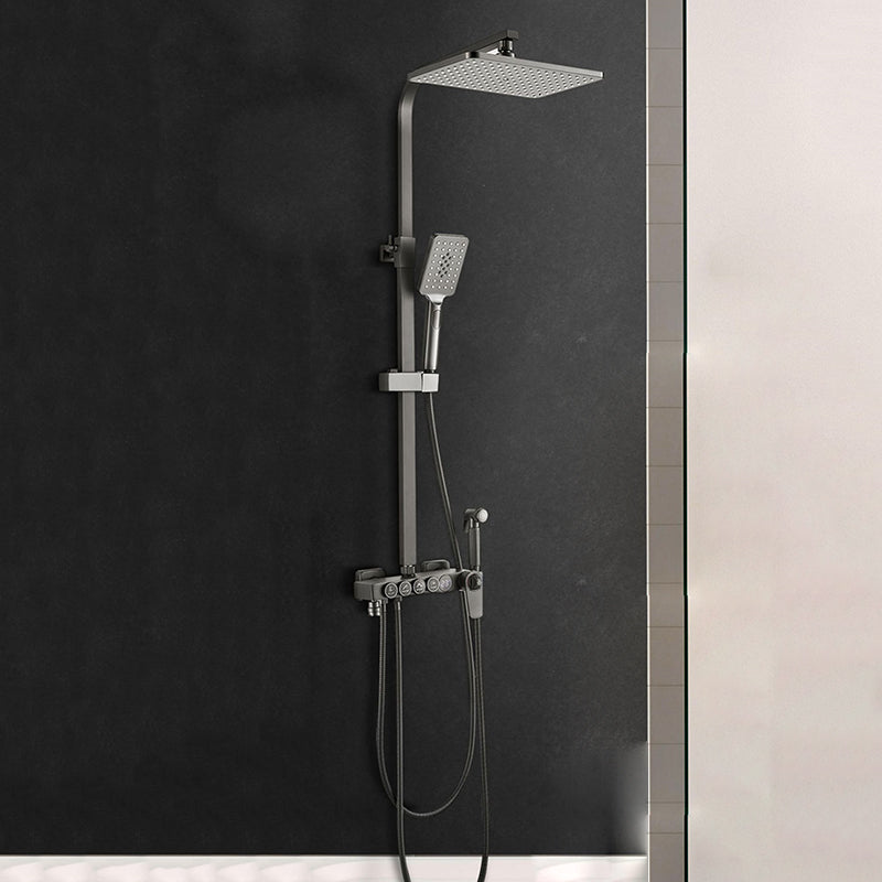 Contemporary Shower System Handheld Shower Head Slide Bar Wall Mounted Shower Set Clearhalo 'Bathroom Remodel & Bathroom Fixtures' 'Home Improvement' 'home_improvement' 'home_improvement_shower_faucets' 'Shower Faucets & Systems' 'shower_faucets' 'Showers & Bathtubs Plumbing' 'Showers & Bathtubs' 6381366