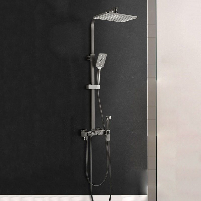 Contemporary Shower System Handheld Shower Head Slide Bar Wall Mounted Shower Set Clearhalo 'Bathroom Remodel & Bathroom Fixtures' 'Home Improvement' 'home_improvement' 'home_improvement_shower_faucets' 'Shower Faucets & Systems' 'shower_faucets' 'Showers & Bathtubs Plumbing' 'Showers & Bathtubs' 6381366