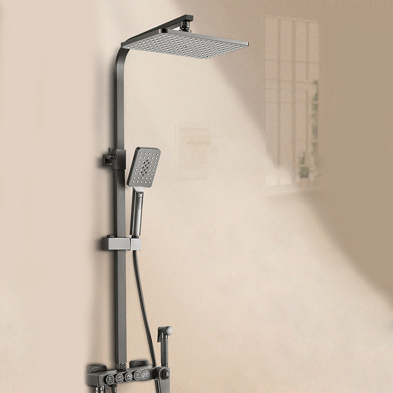 Contemporary Shower System Handheld Shower Head Slide Bar Wall Mounted Shower Set Clearhalo 'Bathroom Remodel & Bathroom Fixtures' 'Home Improvement' 'home_improvement' 'home_improvement_shower_faucets' 'Shower Faucets & Systems' 'shower_faucets' 'Showers & Bathtubs Plumbing' 'Showers & Bathtubs' 6381367