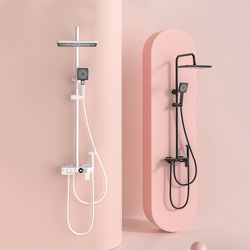 Contemporary Shower System Slide Bar Adjustable Shower Head Wall Mounted Shower Set Clearhalo 'Bathroom Remodel & Bathroom Fixtures' 'Home Improvement' 'home_improvement' 'home_improvement_shower_faucets' 'Shower Faucets & Systems' 'shower_faucets' 'Showers & Bathtubs Plumbing' 'Showers & Bathtubs' 6381376