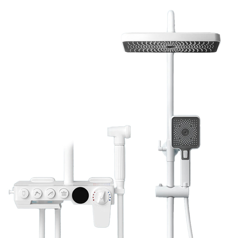 Contemporary Shower System Slide Bar Adjustable Shower Head Wall Mounted Shower Set Clearhalo 'Bathroom Remodel & Bathroom Fixtures' 'Home Improvement' 'home_improvement' 'home_improvement_shower_faucets' 'Shower Faucets & Systems' 'shower_faucets' 'Showers & Bathtubs Plumbing' 'Showers & Bathtubs' 6381378