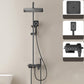 Contemporary Shower System Slide Bar Adjustable Shower Head Wall Mounted Shower Set Black Thermostatic Digital Display Not Included Clearhalo 'Bathroom Remodel & Bathroom Fixtures' 'Home Improvement' 'home_improvement' 'home_improvement_shower_faucets' 'Shower Faucets & Systems' 'shower_faucets' 'Showers & Bathtubs Plumbing' 'Showers & Bathtubs' 6381379