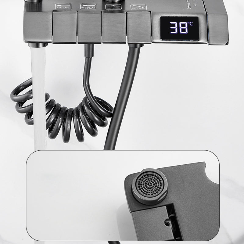 Contemporary Shower System Slide Bar Handheld Shower Head Wall Mounted Shower Set Clearhalo 'Bathroom Remodel & Bathroom Fixtures' 'Home Improvement' 'home_improvement' 'home_improvement_shower_faucets' 'Shower Faucets & Systems' 'shower_faucets' 'Showers & Bathtubs Plumbing' 'Showers & Bathtubs' 6381418