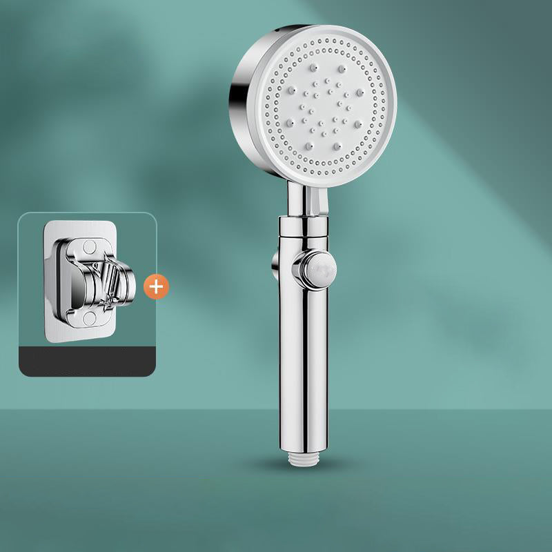 Adjustable Spray Pattern Shower Trim Stainless Steel Handheld Shower Head for Home Silver Shower Head with Wall Pedestal None Clearhalo 'Bathroom Remodel & Bathroom Fixtures' 'Home Improvement' 'home_improvement' 'home_improvement_shower_heads' 'Shower Heads' 'shower_heads' 'Showers & Bathtubs Plumbing' 'Showers & Bathtubs' 6381448
