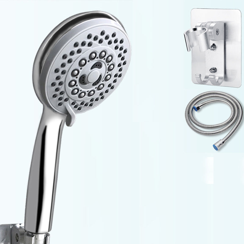 Contemporary Style Shower Head Round Plastic Handheld Shower Head Shower Heads & Hose & Wall pedestal 1.5 meter Hose Clearhalo 'Bathroom Remodel & Bathroom Fixtures' 'Home Improvement' 'home_improvement' 'home_improvement_shower_heads' 'Shower Heads' 'shower_heads' 'Showers & Bathtubs Plumbing' 'Showers & Bathtubs' 6381466
