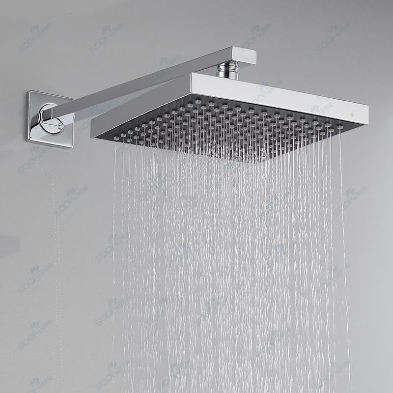 Modern Square Fixed Shower Head with Shower Arm Stainless Steel Wall-Mount Showerhead Clearhalo 'Bathroom Remodel & Bathroom Fixtures' 'Home Improvement' 'home_improvement' 'home_improvement_shower_heads' 'Shower Heads' 'shower_heads' 'Showers & Bathtubs Plumbing' 'Showers & Bathtubs' 6381506