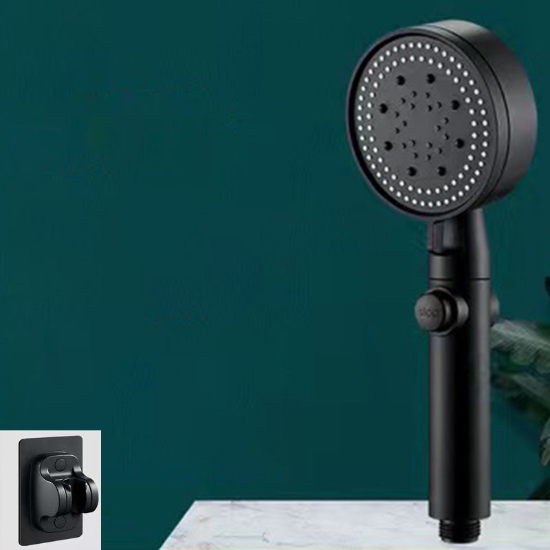 Plastic Shower Head Modern Bathroom Shower Head with Adjustable Spray Pattern Black Shower Head with Wall Pedestal Clearhalo 'Bathroom Remodel & Bathroom Fixtures' 'Home Improvement' 'home_improvement' 'home_improvement_shower_heads' 'Shower Heads' 'shower_heads' 'Showers & Bathtubs Plumbing' 'Showers & Bathtubs' 6381515