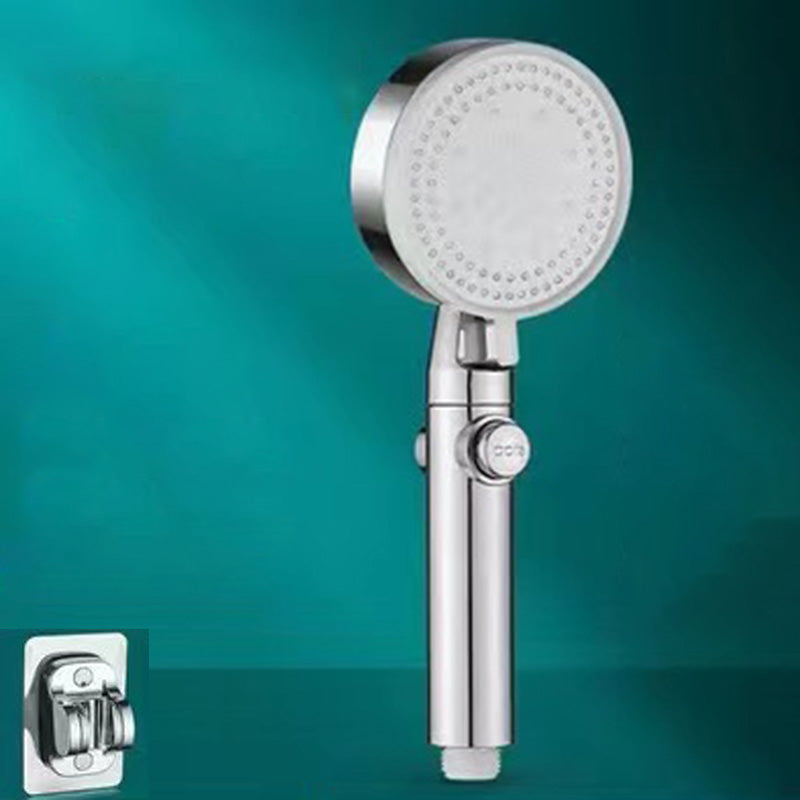 Plastic Shower Head Modern Bathroom Shower Head with Adjustable Spray Pattern Silver Shower Head with Wall Pedestal Clearhalo 'Bathroom Remodel & Bathroom Fixtures' 'Home Improvement' 'home_improvement' 'home_improvement_shower_heads' 'Shower Heads' 'shower_heads' 'Showers & Bathtubs Plumbing' 'Showers & Bathtubs' 6381516