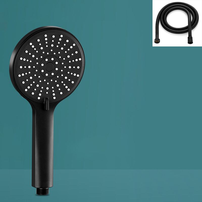 Modern Handheld Shower Head Round Standard Round Shower Heads Black Shower Head with Hose Clearhalo 'Bathroom Remodel & Bathroom Fixtures' 'Home Improvement' 'home_improvement' 'home_improvement_shower_heads' 'Shower Heads' 'shower_heads' 'Showers & Bathtubs Plumbing' 'Showers & Bathtubs' 6382924