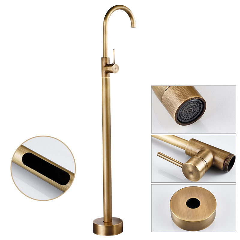 Modern Freestanding Tub Fillers Copper Freestanding Bathtub Faucet Light Gold Hand Shower Not Included Clearhalo 'Bathroom Remodel & Bathroom Fixtures' 'Bathtub Faucets' 'bathtub_faucets' 'Home Improvement' 'home_improvement' 'home_improvement_bathtub_faucets' 6382939