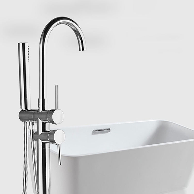 Modern Freestanding Tub Fillers Copper Freestanding Bathtub Faucet Clearhalo 'Bathroom Remodel & Bathroom Fixtures' 'Bathtub Faucets' 'bathtub_faucets' 'Home Improvement' 'home_improvement' 'home_improvement_bathtub_faucets' 6382953