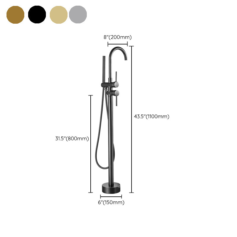 Modern Freestanding Tub Fillers Copper Freestanding Bathtub Faucet Clearhalo 'Bathroom Remodel & Bathroom Fixtures' 'Bathtub Faucets' 'bathtub_faucets' 'Home Improvement' 'home_improvement' 'home_improvement_bathtub_faucets' 6382958