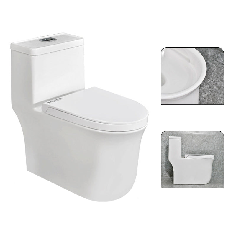 Modern White Flush Toilet Ceramic Elong One-Piece Toilet with Slow Close Seat 15"L x 28"W x 27"H Clearhalo 'Bathroom Remodel & Bathroom Fixtures' 'Home Improvement' 'home_improvement' 'home_improvement_toilets' 'Toilets & Bidets' 'Toilets' 6387009