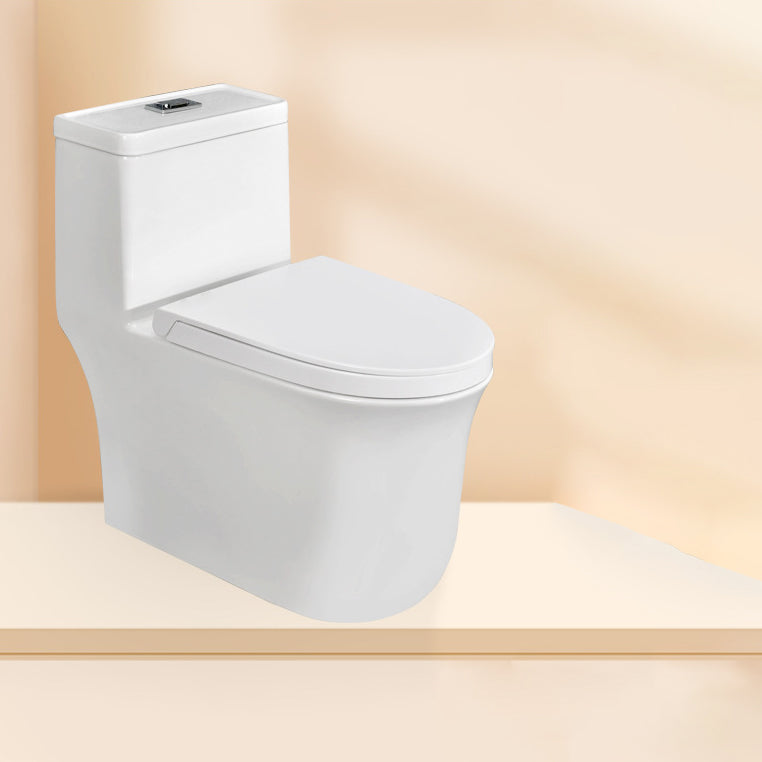 Modern White Flush Toilet Ceramic Elong One-Piece Toilet with Slow Close Seat Clearhalo 'Bathroom Remodel & Bathroom Fixtures' 'Home Improvement' 'home_improvement' 'home_improvement_toilets' 'Toilets & Bidets' 'Toilets' 6387014