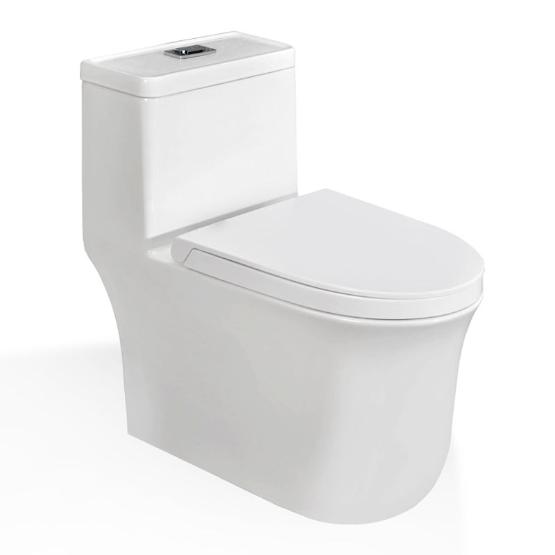 Modern White Flush Toilet Ceramic Elong One-Piece Toilet with Slow Close Seat Clearhalo 'Bathroom Remodel & Bathroom Fixtures' 'Home Improvement' 'home_improvement' 'home_improvement_toilets' 'Toilets & Bidets' 'Toilets' 6387015