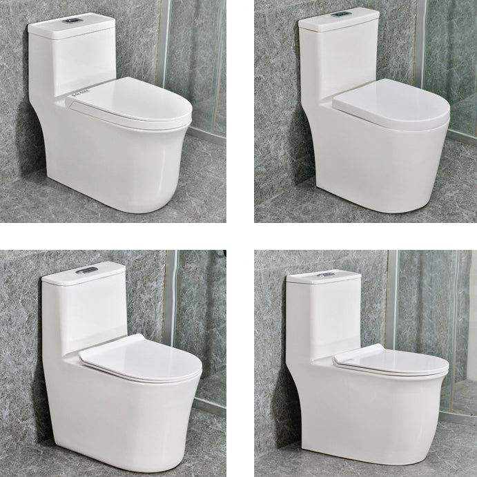 Modern White Flush Toilet Ceramic Elong One-Piece Toilet with Slow Close Seat Clearhalo 'Bathroom Remodel & Bathroom Fixtures' 'Home Improvement' 'home_improvement' 'home_improvement_toilets' 'Toilets & Bidets' 'Toilets' 6387016