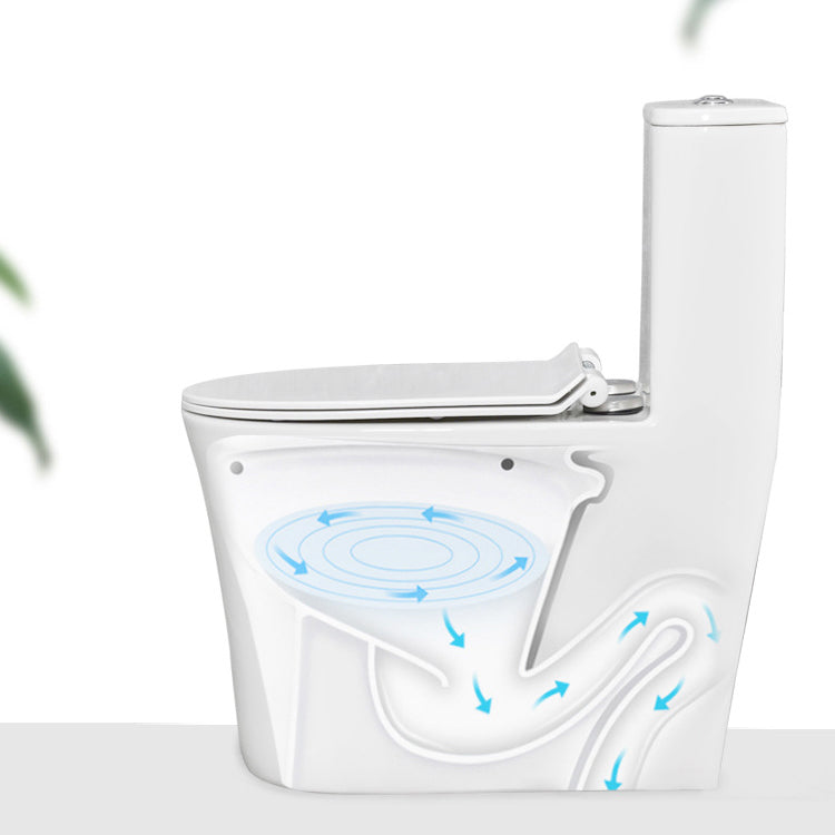 Modern White Flush Toilet Ceramic Elong One-Piece Toilet with Slow Close Seat Clearhalo 'Bathroom Remodel & Bathroom Fixtures' 'Home Improvement' 'home_improvement' 'home_improvement_toilets' 'Toilets & Bidets' 'Toilets' 6387020