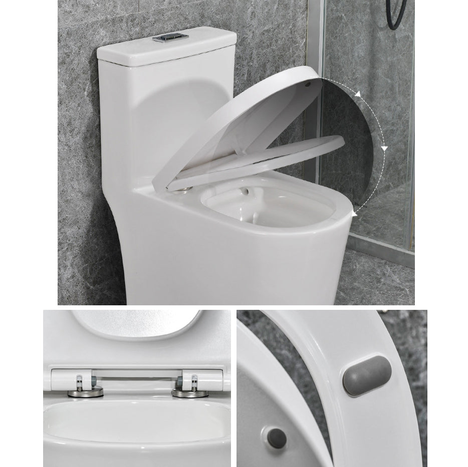 Modern White Flush Toilet Ceramic Elong One-Piece Toilet with Slow Close Seat Clearhalo 'Bathroom Remodel & Bathroom Fixtures' 'Home Improvement' 'home_improvement' 'home_improvement_toilets' 'Toilets & Bidets' 'Toilets' 6387021