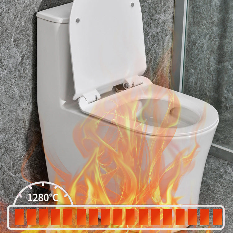 Modern White Flush Toilet Ceramic Elong One-Piece Toilet with Slow Close Seat Clearhalo 'Bathroom Remodel & Bathroom Fixtures' 'Home Improvement' 'home_improvement' 'home_improvement_toilets' 'Toilets & Bidets' 'Toilets' 6387022