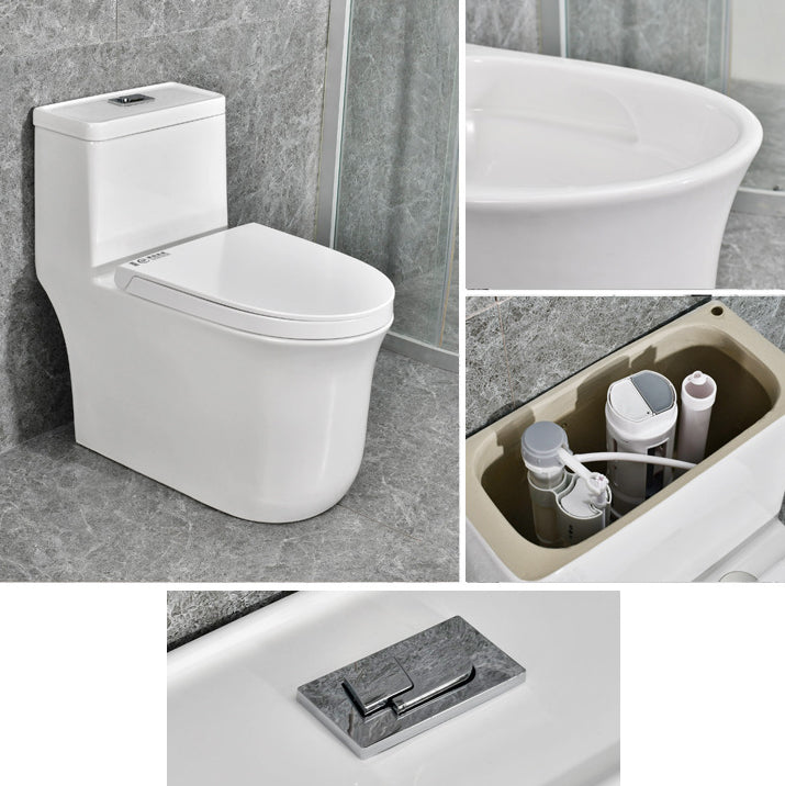 Modern White Flush Toilet Ceramic Elong One-Piece Toilet with Slow Close Seat Clearhalo 'Bathroom Remodel & Bathroom Fixtures' 'Home Improvement' 'home_improvement' 'home_improvement_toilets' 'Toilets & Bidets' 'Toilets' 6387025